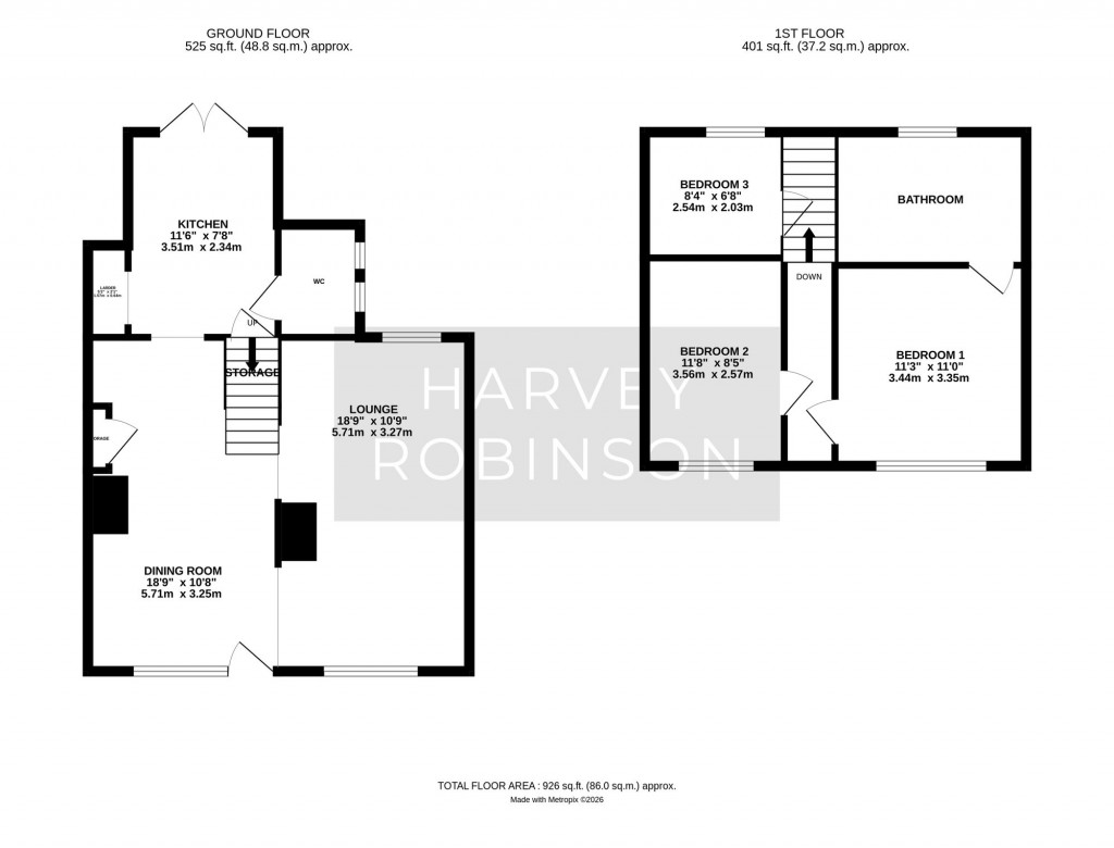 Floorplans For High Street, Needingworth, PE27