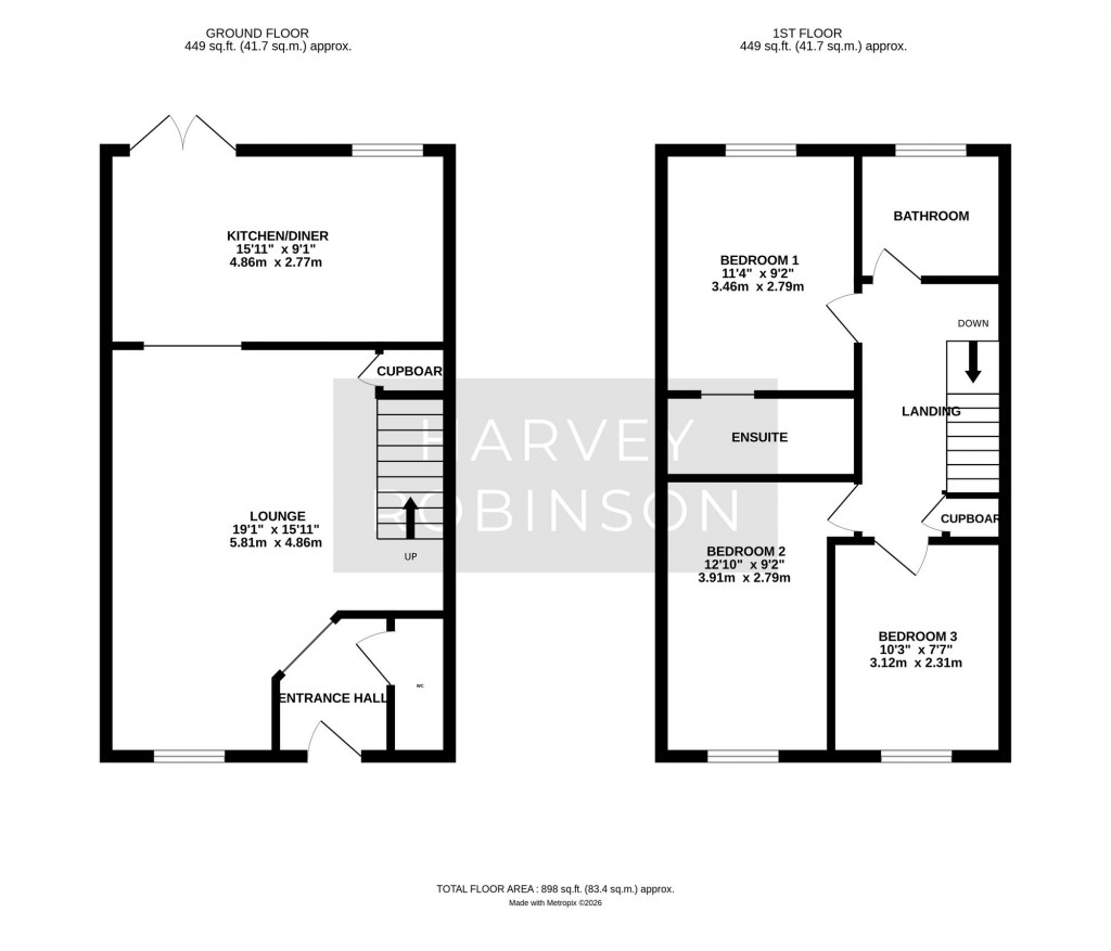 Floorplans For Crest Drive, Fenstanton, PE28