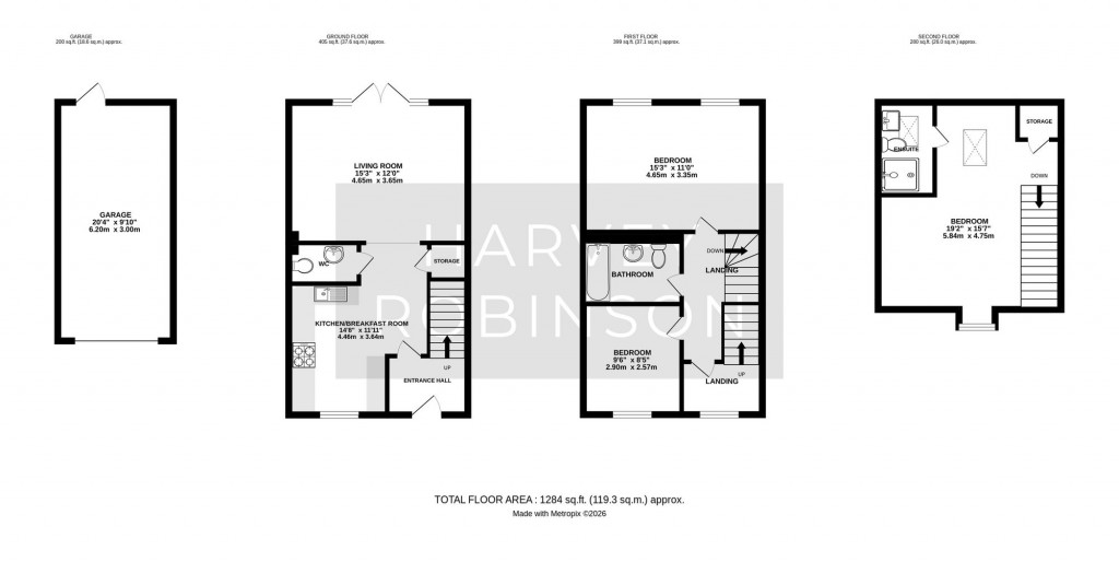 Floorplans For Hunt Road, Biggleswade, SG18