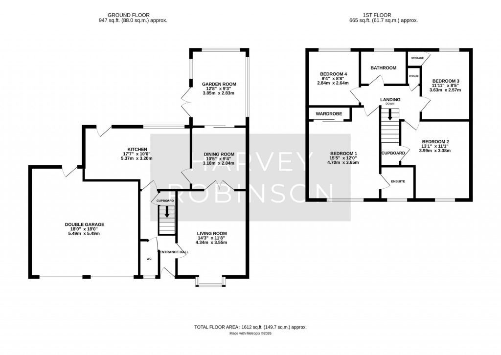 Floorplans For Payn Close, Hemingford Grey, PE28