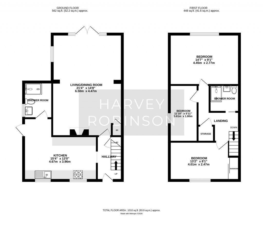Floorplans For Stratton Way, Biggleswade, SG18