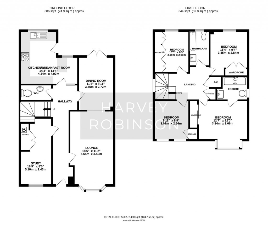 Floorplans For Foxglove Drive, Biggleswade, SG18