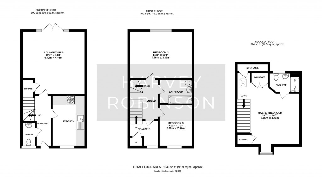 Floorplans For Christie Drive, Huntingdon, PE29