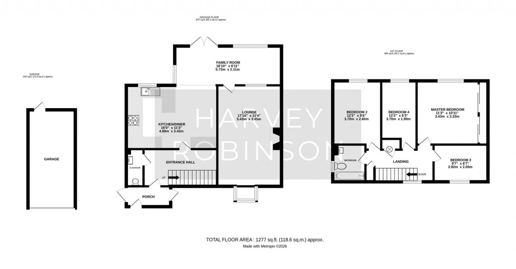 Floorplans For Second Avenue, Warboys, PE28