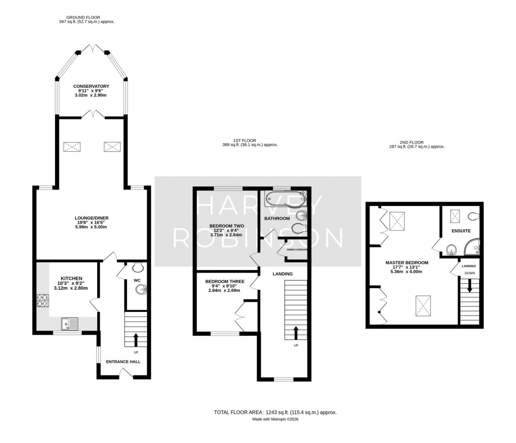 Floorplans For Cross Street, Huntingdon, PE29
