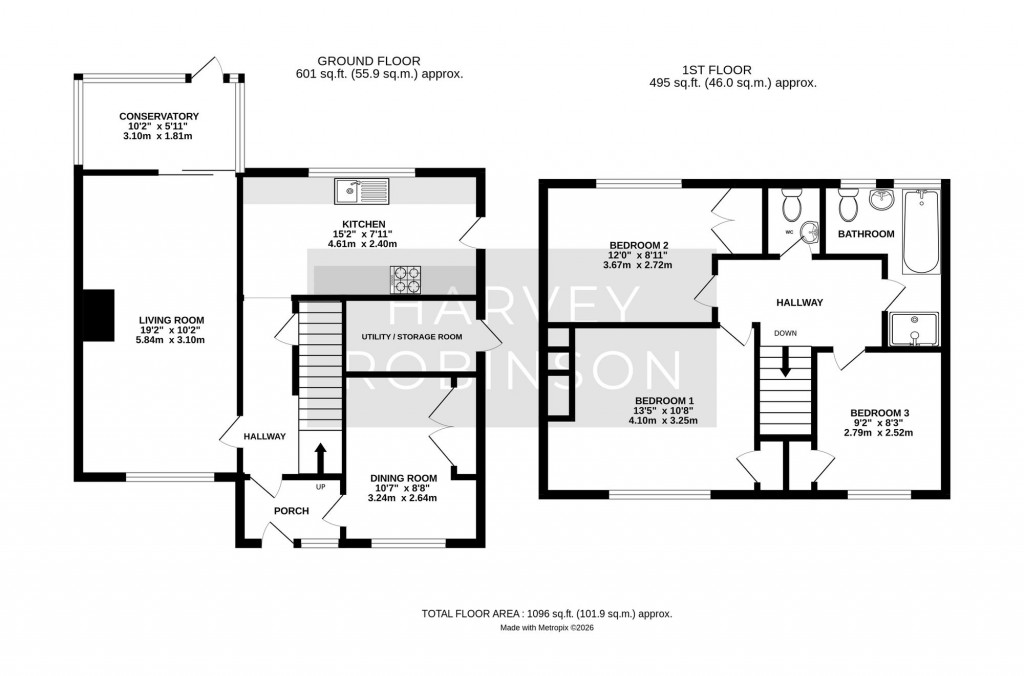 Floorplans For Chestnut Close, Brampton, PE28