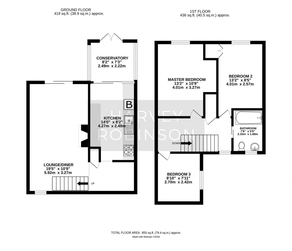 Floorplans For Nene Road, Huntingdon, PE29