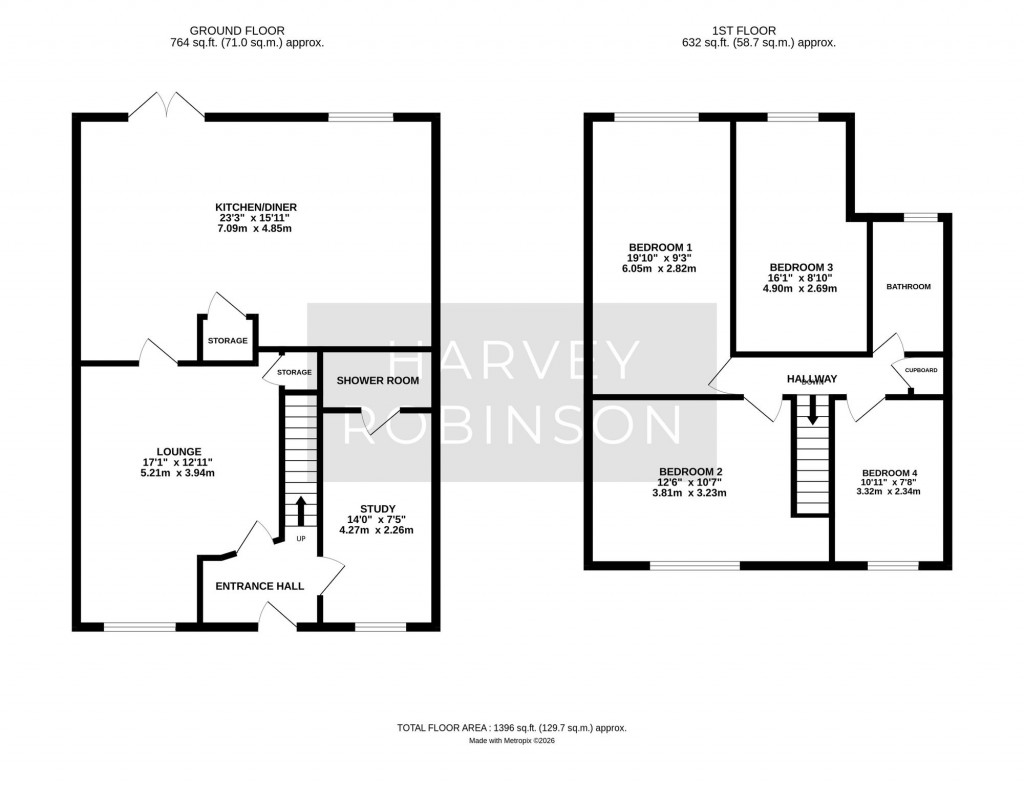Floorplans For Shakespeare Road, St. Ives, PE27