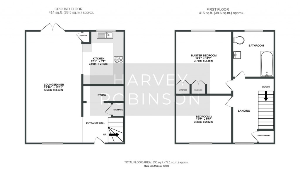Floorplans For Temple Place, Huntingdon, PE29