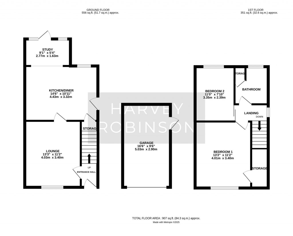 Floorplans For North Road, St. Ives, PE27