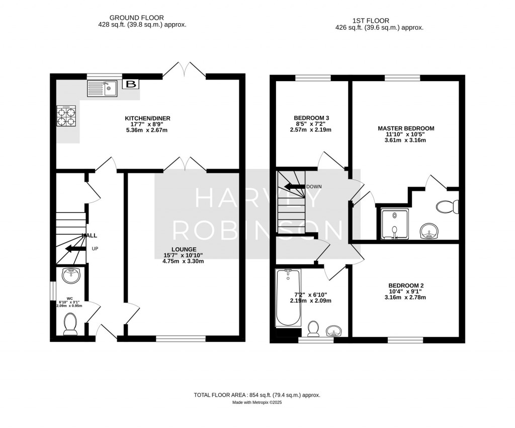 Floorplans For Bayley Road, Alconbury Weald, PE28