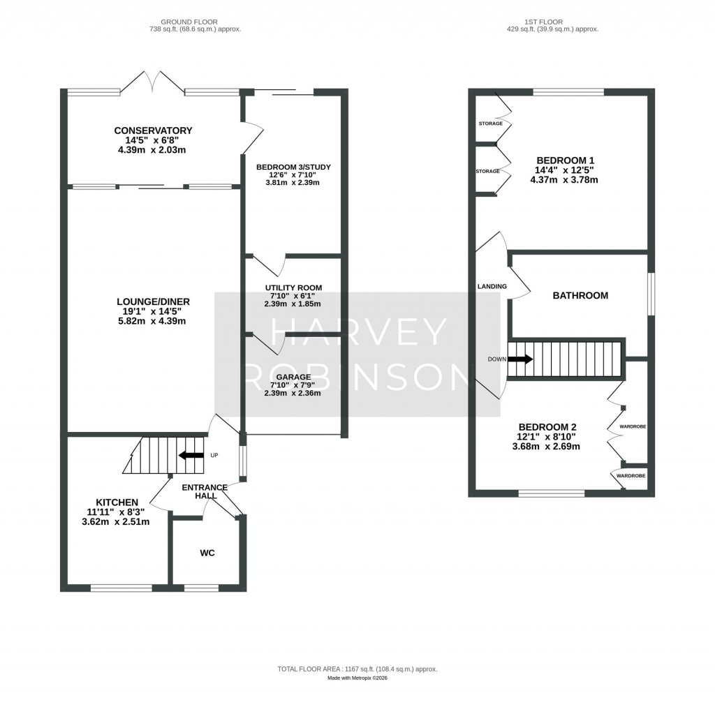 Floorplans For Burstellars, St. Ives, PE27