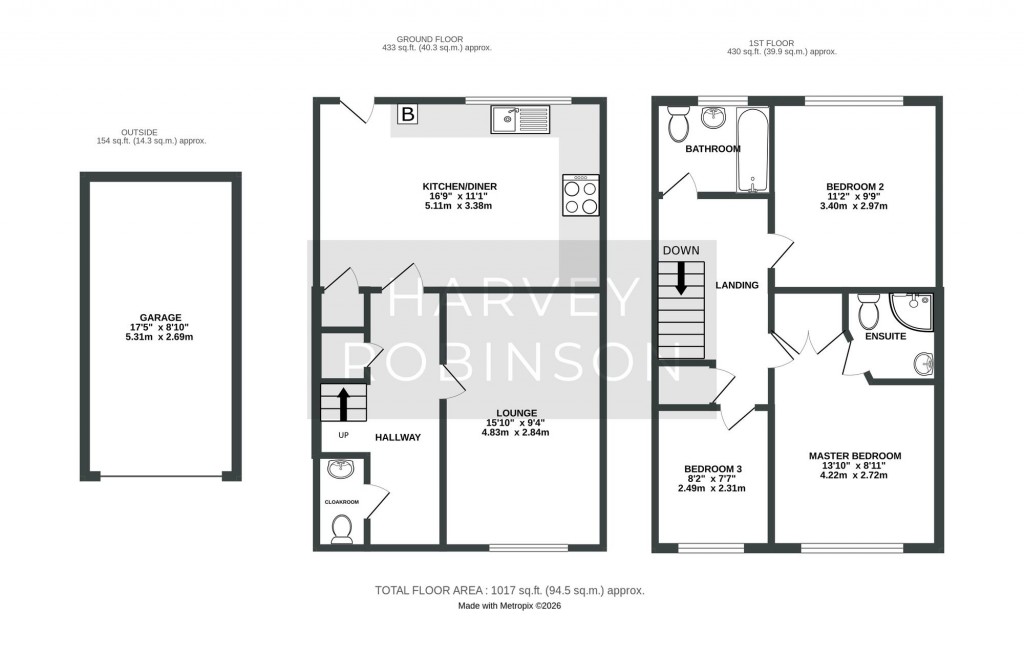 Floorplans For Lilyfield Crescent, Huntingdon, PE29