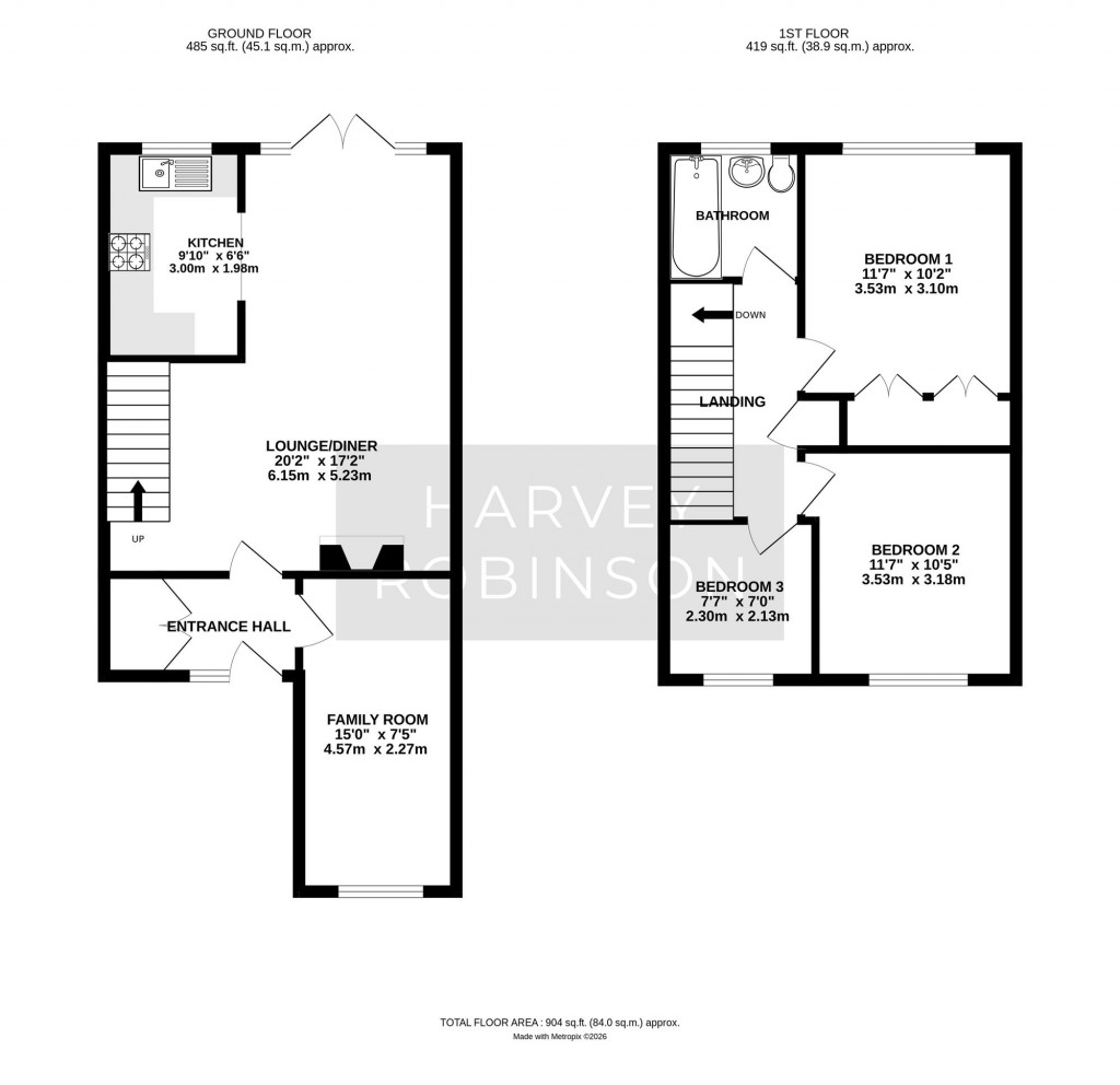 Floorplans For Cunningham Way, Eaton Socon, PE19