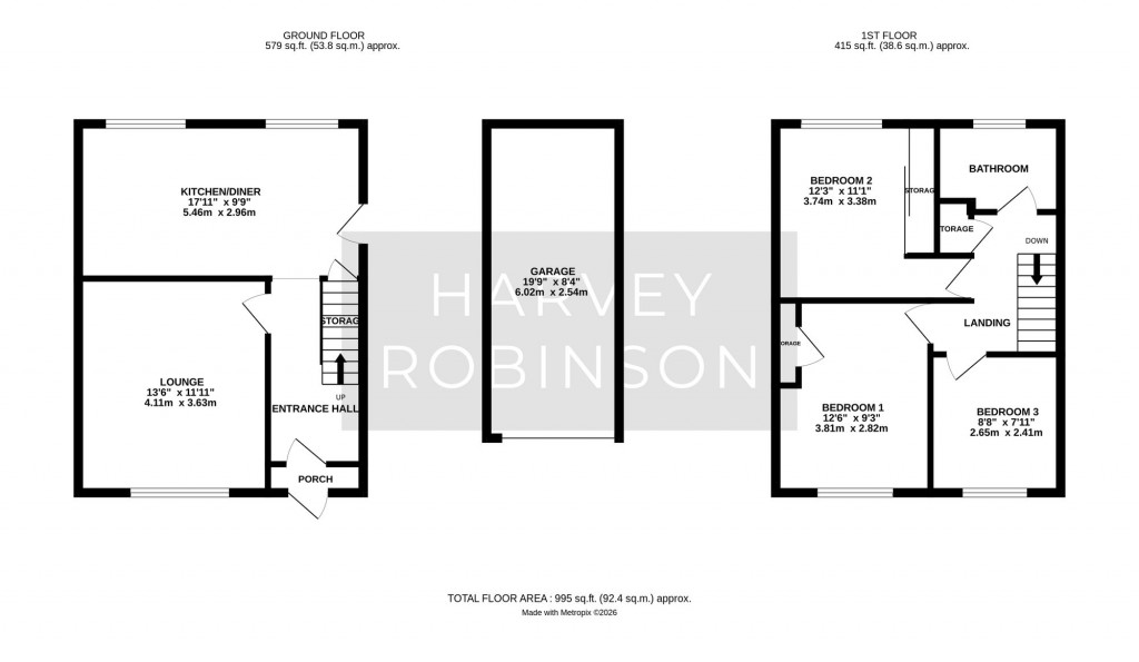 Floorplans For Burstellars, St. Ives, PE27