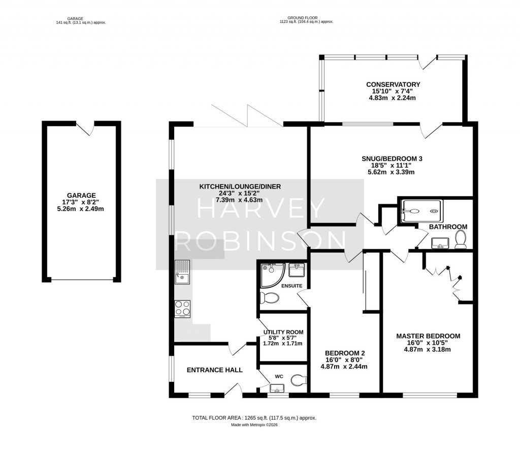 Floorplans For Evans Close, Brampton, PE28