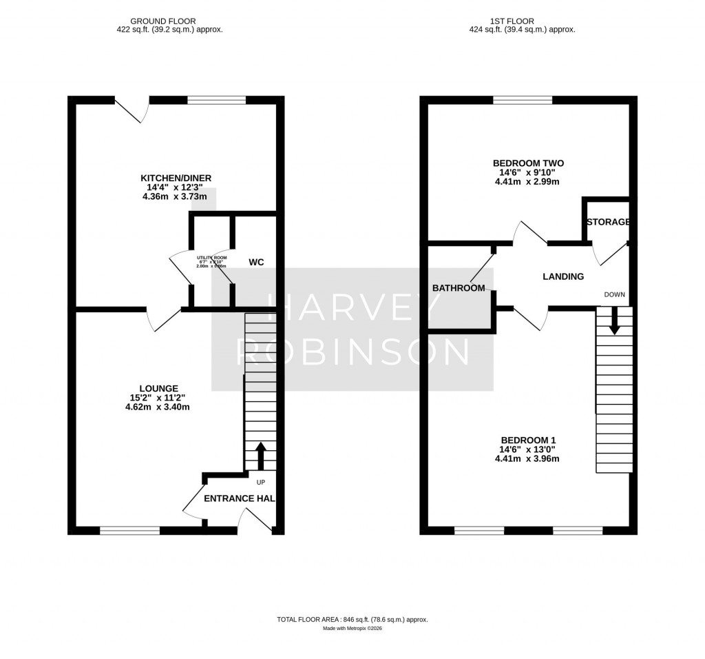Floorplans For Dunnock Way, St. Ives, PE27