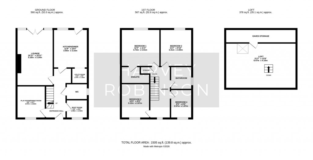 Floorplans For High Street, Earith, PE28