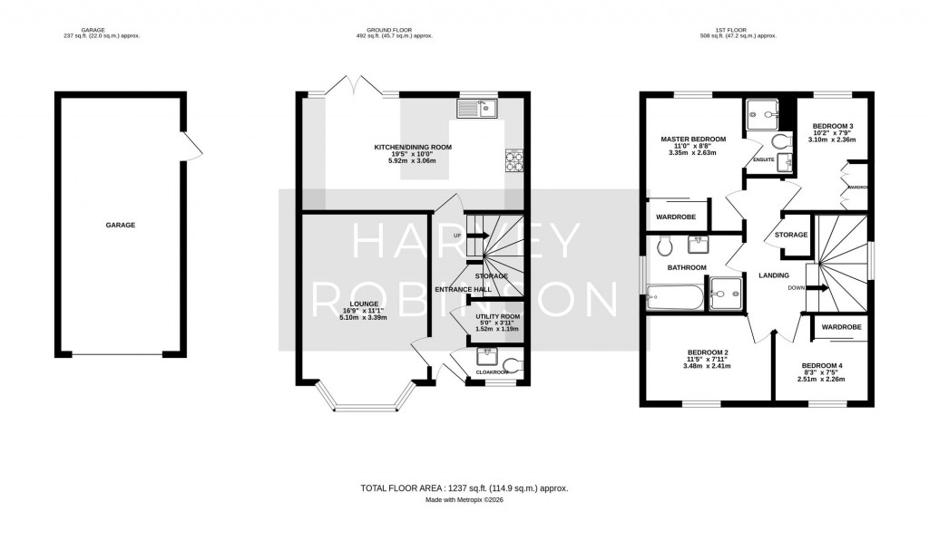 Floorplans For Gale Drive, Biggleswade, SG18