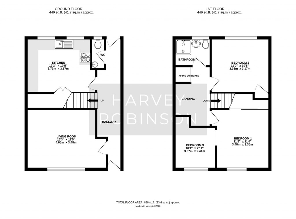 Floorplans For Monarch Road, Eaton Socon, PE19