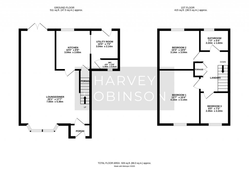 Floorplans For The Quadrant, St. Ives, PE27