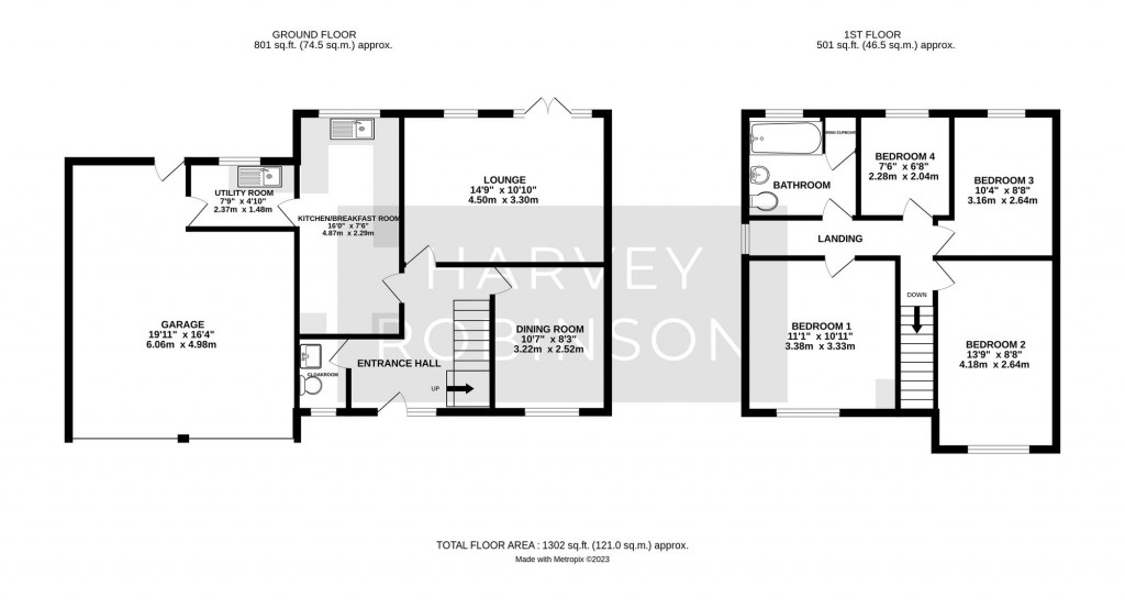 Floorplans For Dene Way, Upper Caldecote, SG18