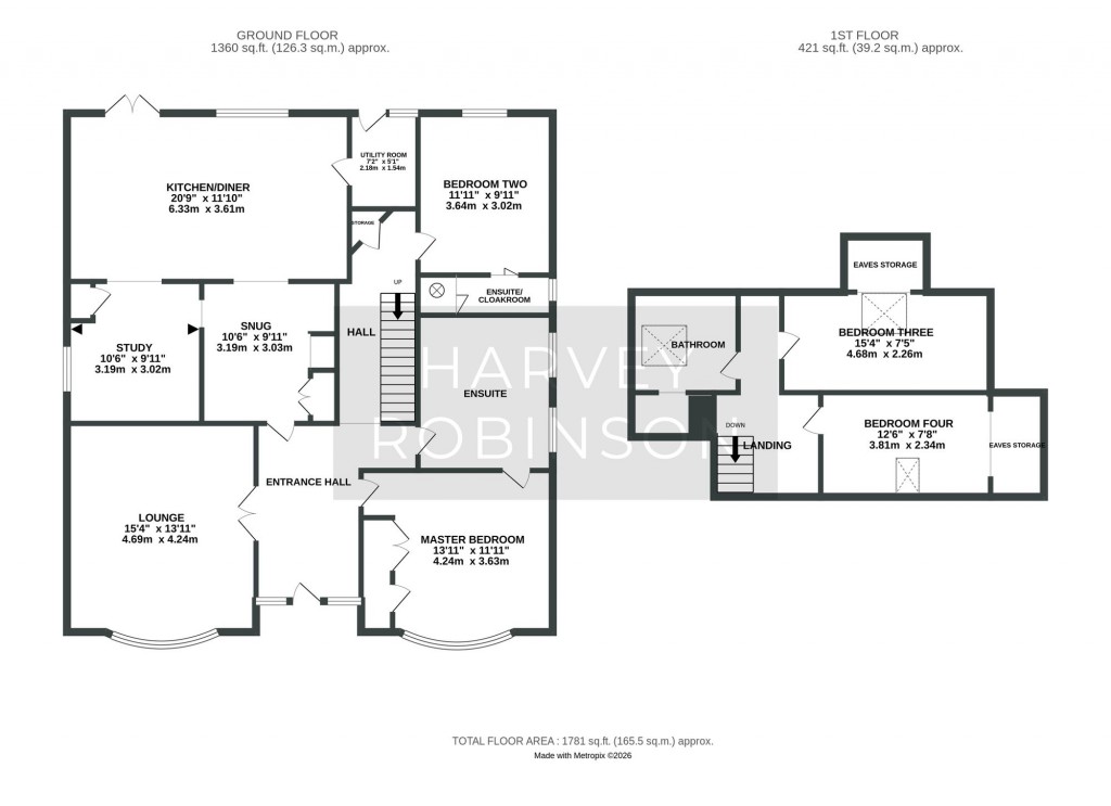 Floorplans For Houghton Road, St. Ives, PE27