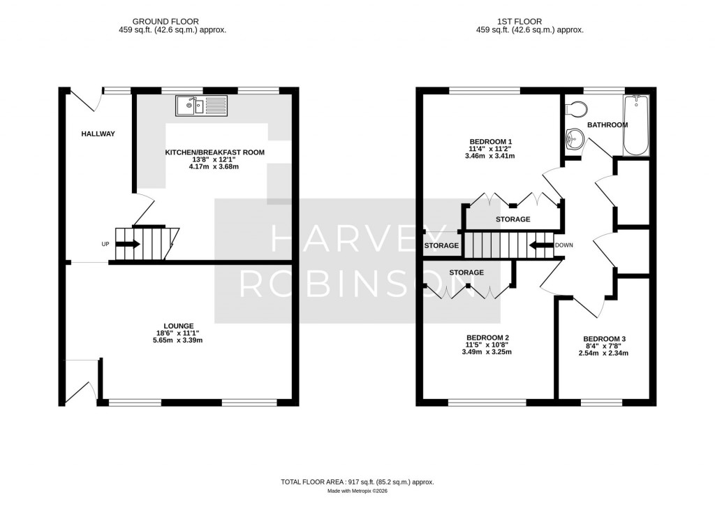 Floorplans For Brampton Gardens, Eynesbury, PE19