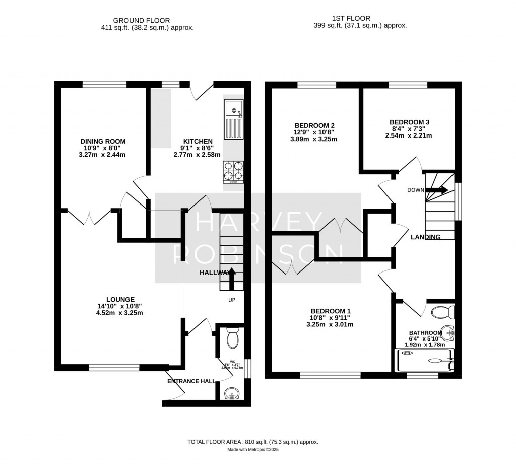 Floorplans For Ermine Way, Sawtry, PE28
