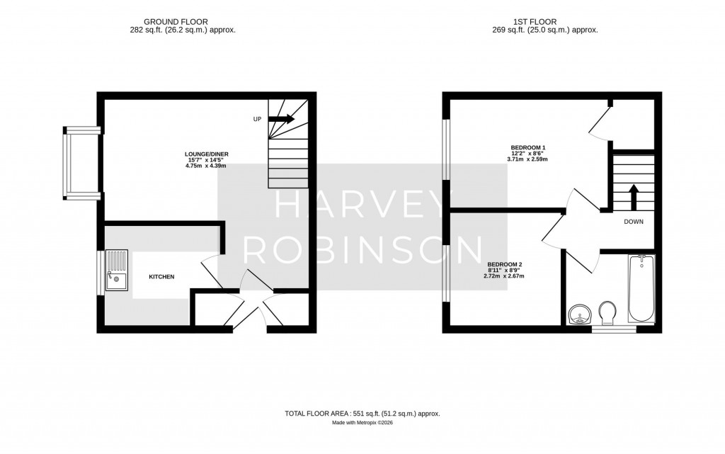 Floorplans For Alder Close, Eaton Ford, PE19