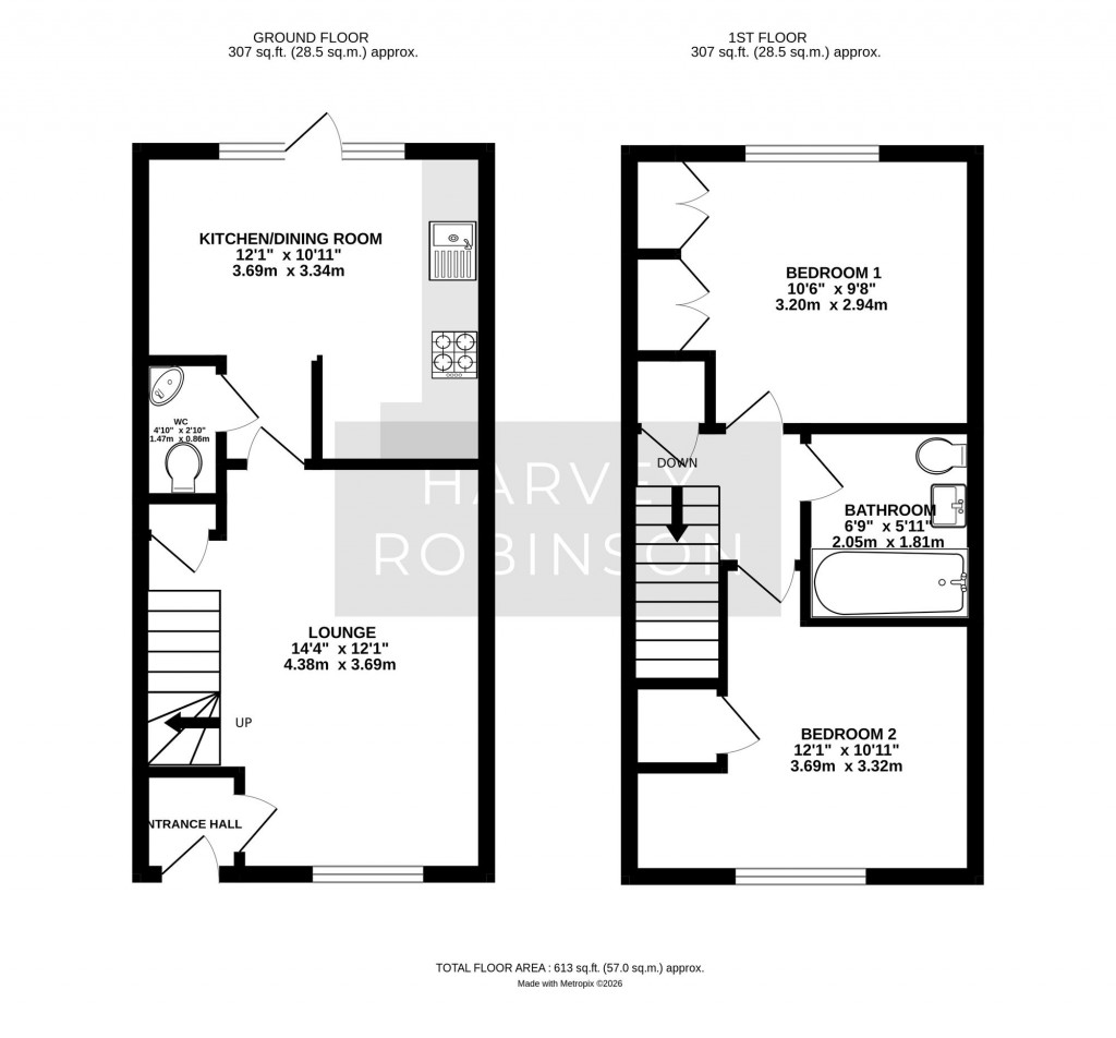 Floorplans For Beaton Crescent, Huntingdon, PE29