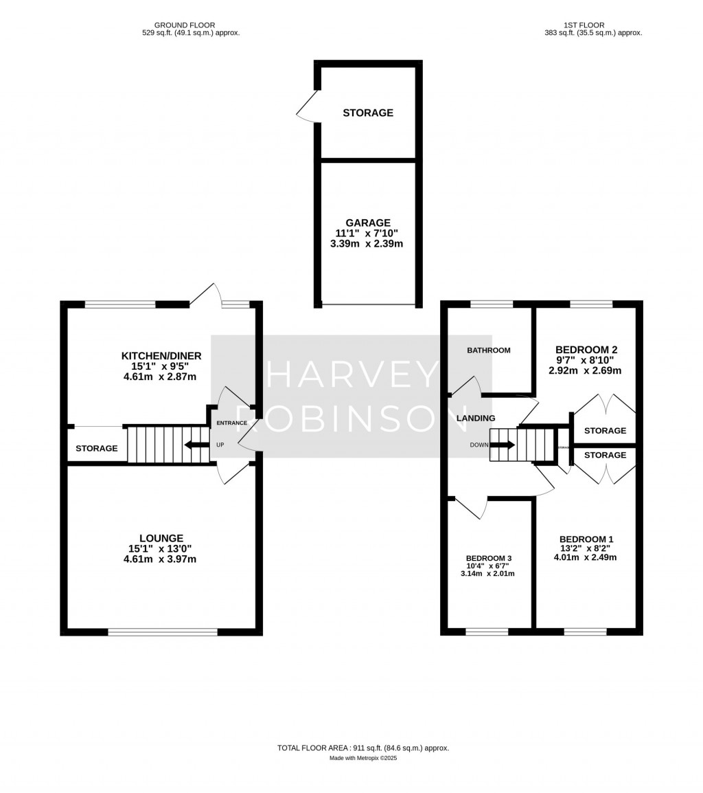 Floorplans For Harvey Drive, Somersham, PE28