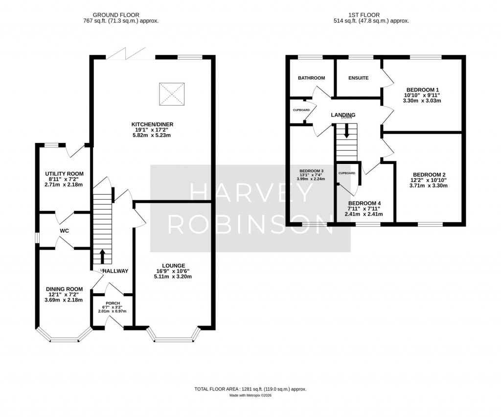 Floorplans For Bramley Avenue, Needingworth, PE27