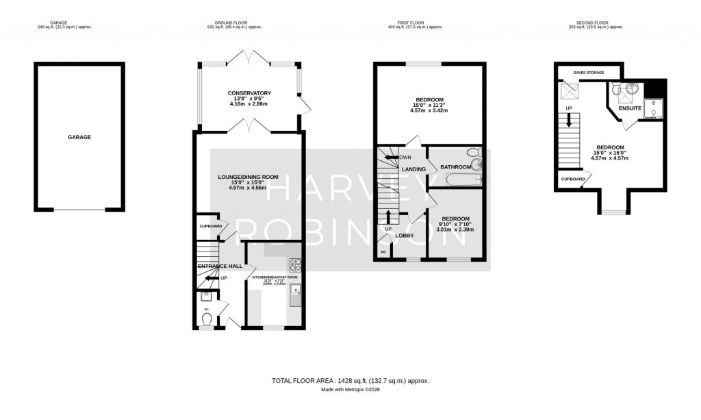 Floorplans For Cooks Way, Biggleswade, SG18