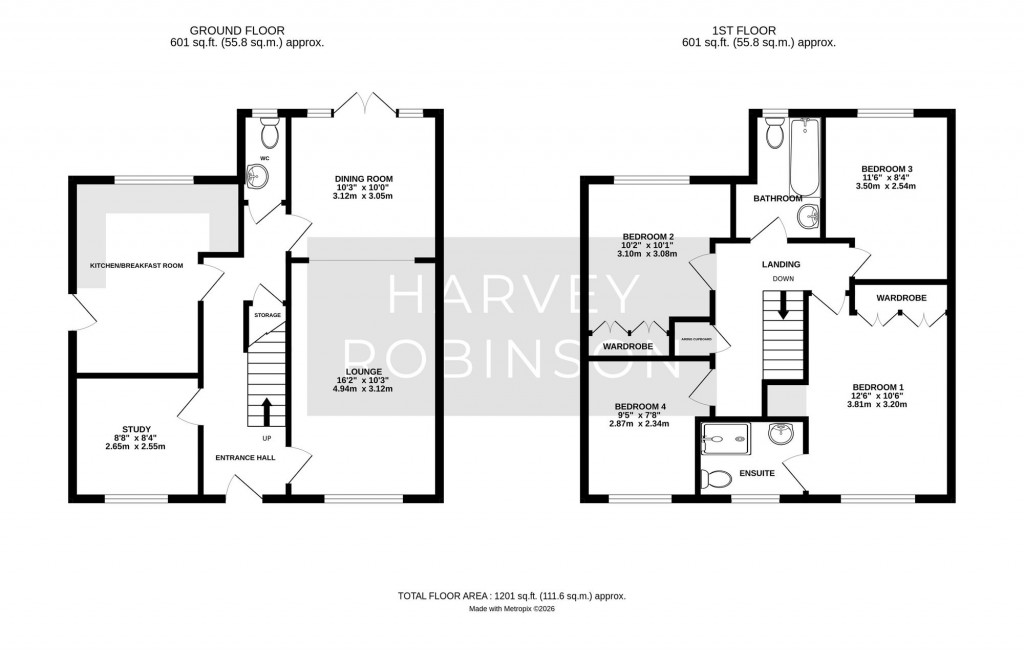 Floorplans For Flawn Way, Eynesbury, PE19