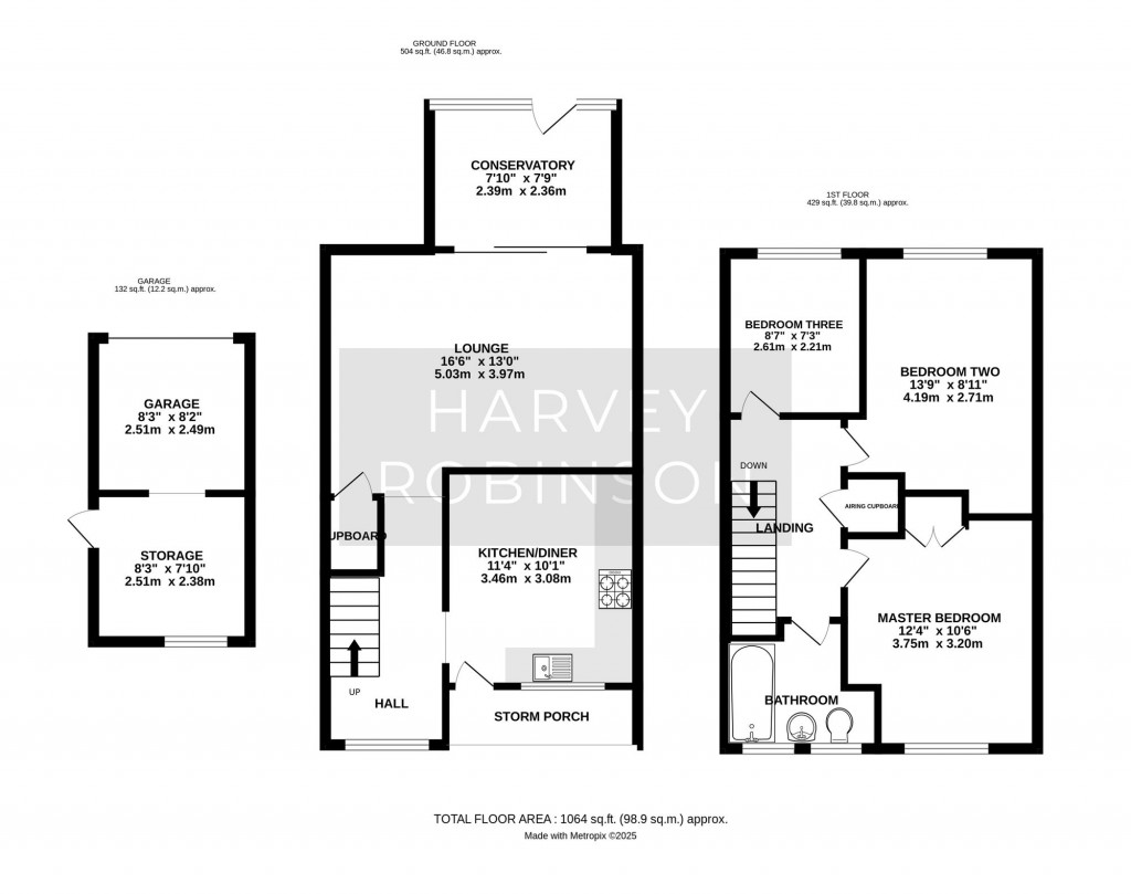 Floorplans For Drake Close, Hartford, PE29