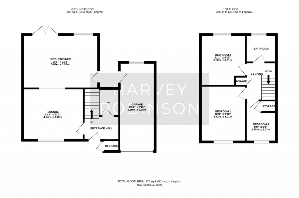 Floorplans For Kent Close, St. Ives, PE27