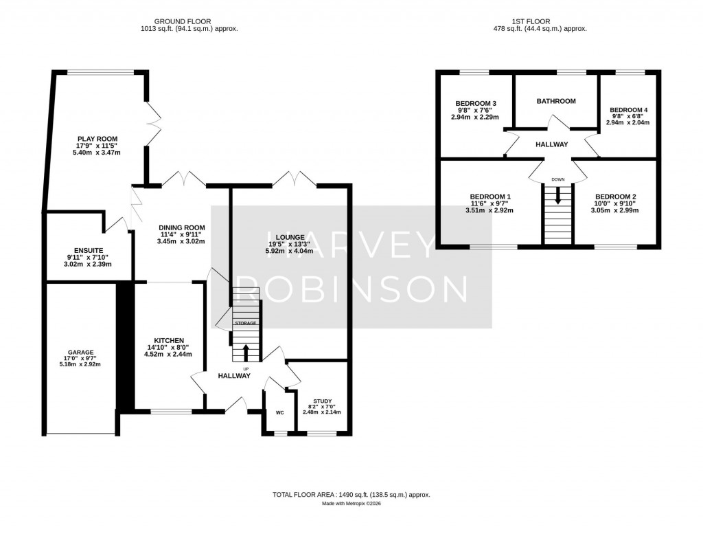 Floorplans For Hammond Way, Somersham, PE28