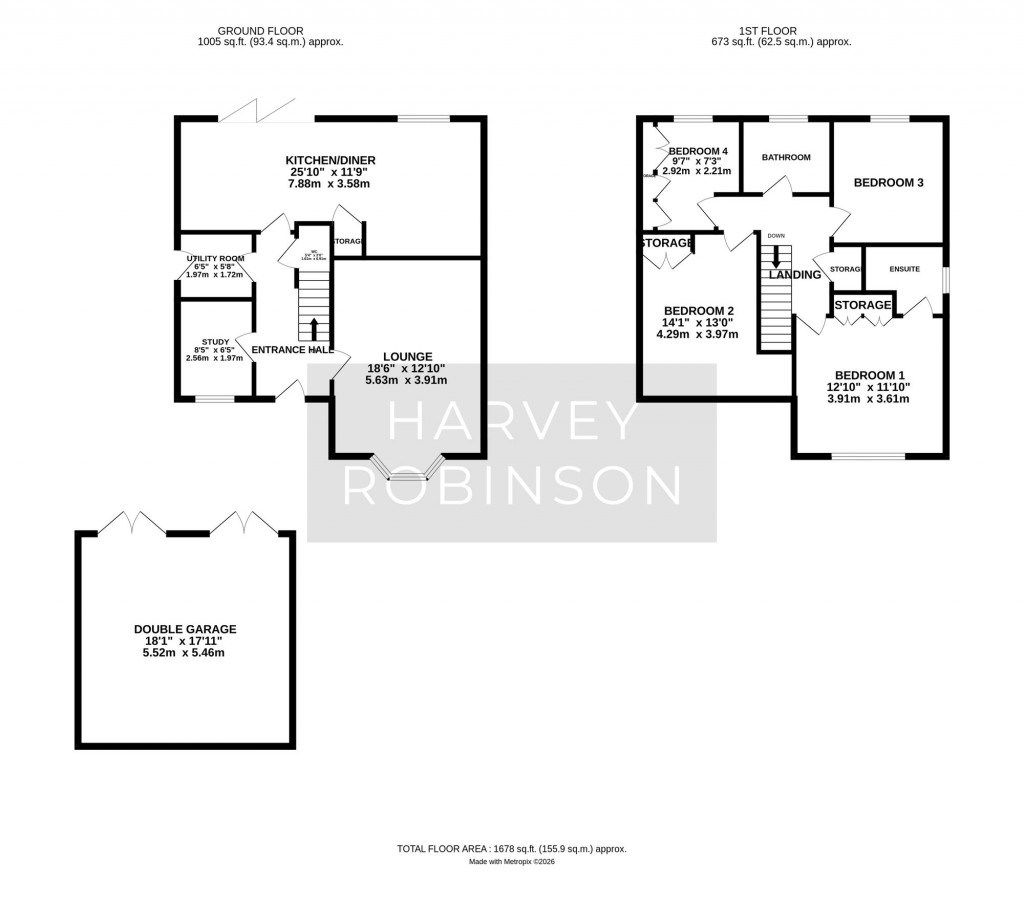 Floorplans For Wrights Way, Fenstanton, PE28
