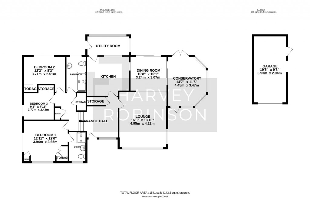Floorplans For Mill Lane, Little Paxton, PE19