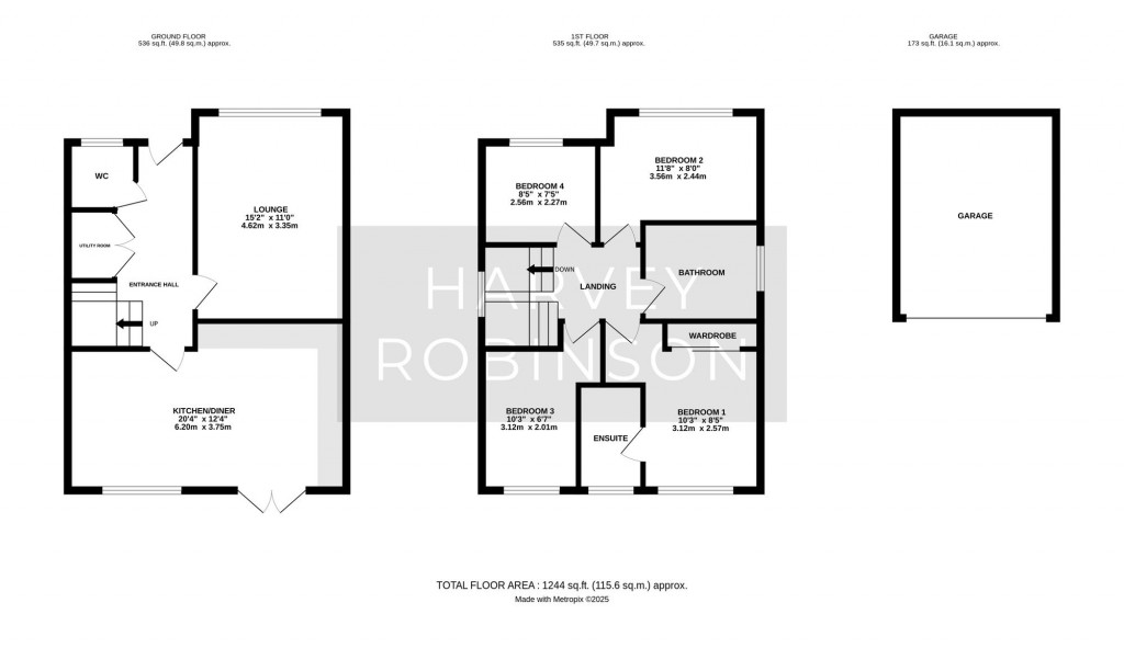 Floorplans For Brimstone Avenue, Little Paxton, PE19