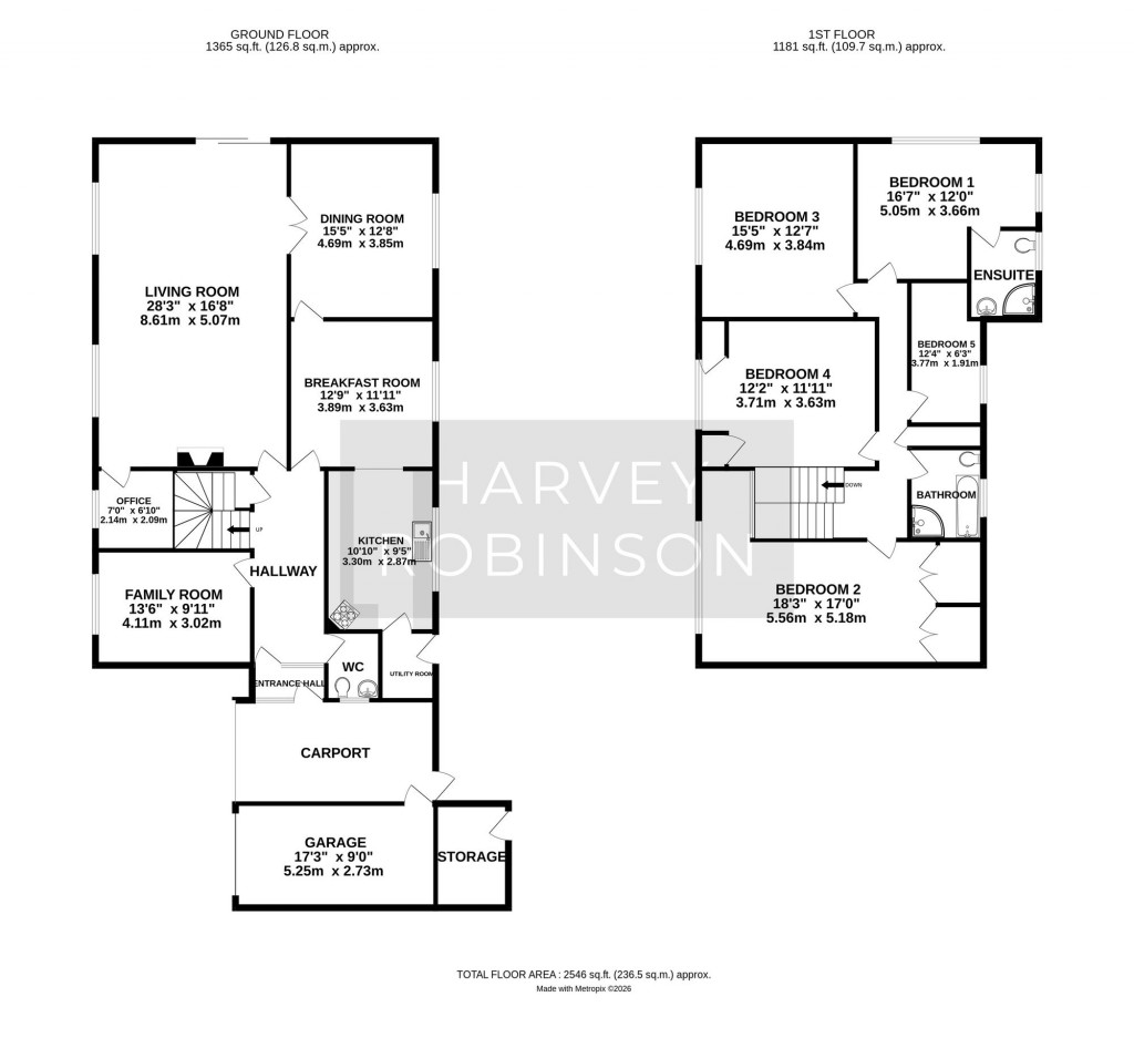 Floorplans For Friends Close, Yelling, PE19