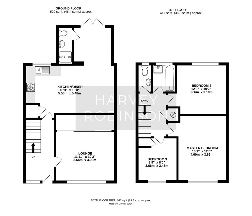 Floorplans For Waterloo Close, Brampton, PE28