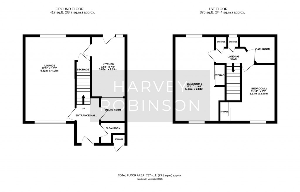 Floorplans For Bedford Avenue, Wyton, PE28