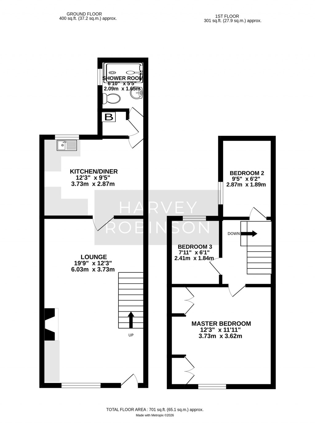 Floorplans For Great Northern Street, Huntingdon, PE29