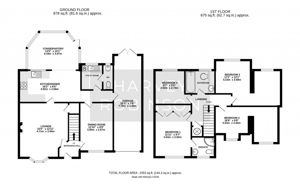 Floorplans For Riddiford Crescent, Brampton, PE28