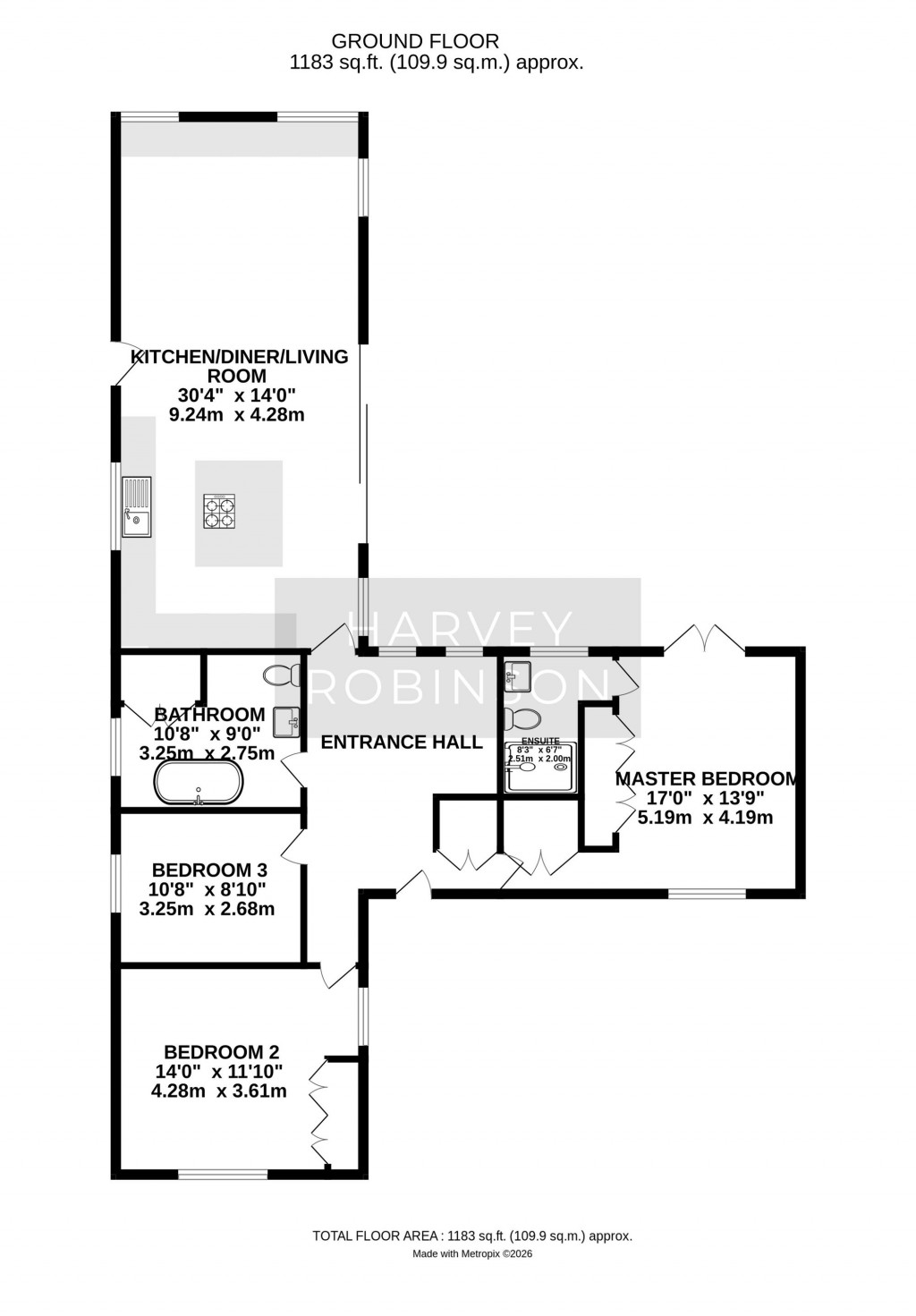 Floorplans For Mill Close, Hartford, PE29