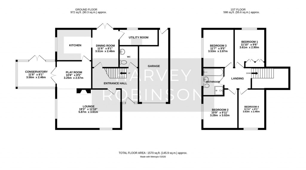 Floorplans For Orchard Close, Hail Weston, PE19