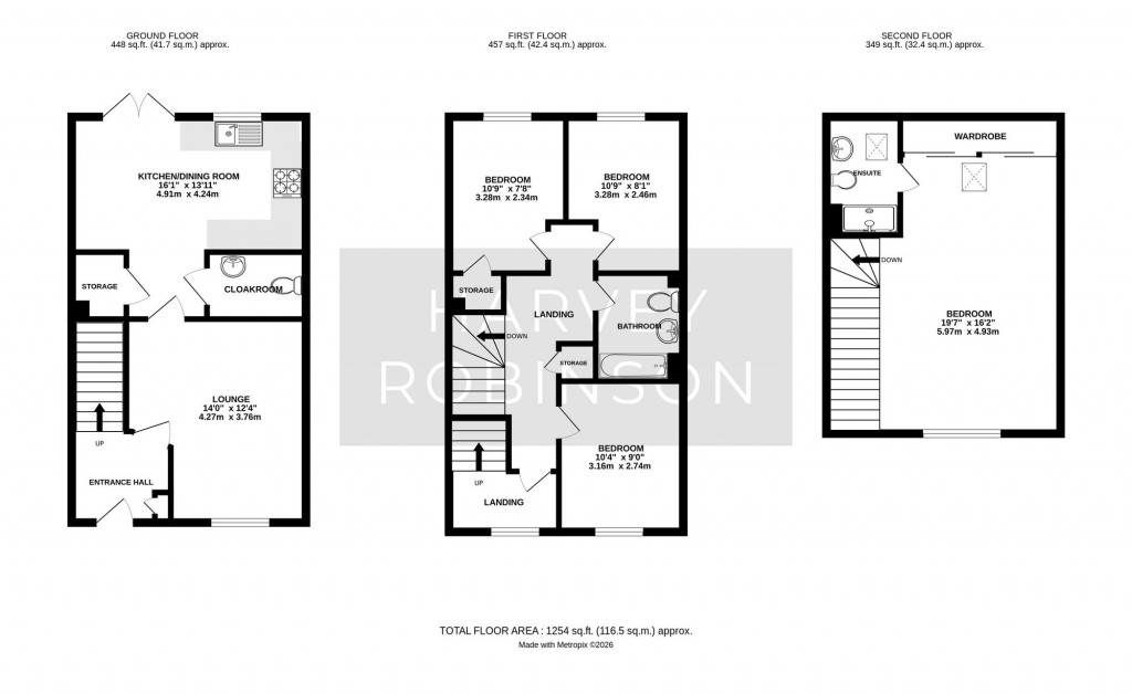 Floorplans For Hollyhock Way, Biggleswade, SG18