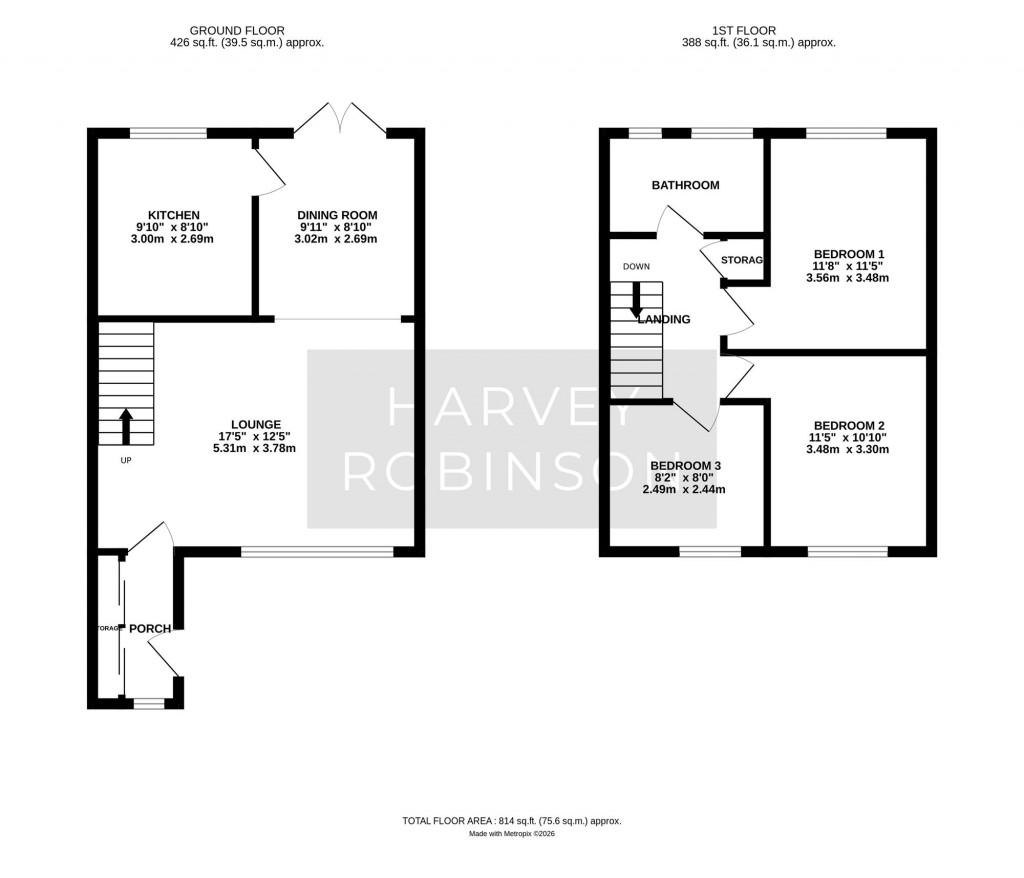 Floorplans For Meadow Close, St. Ives, PE27